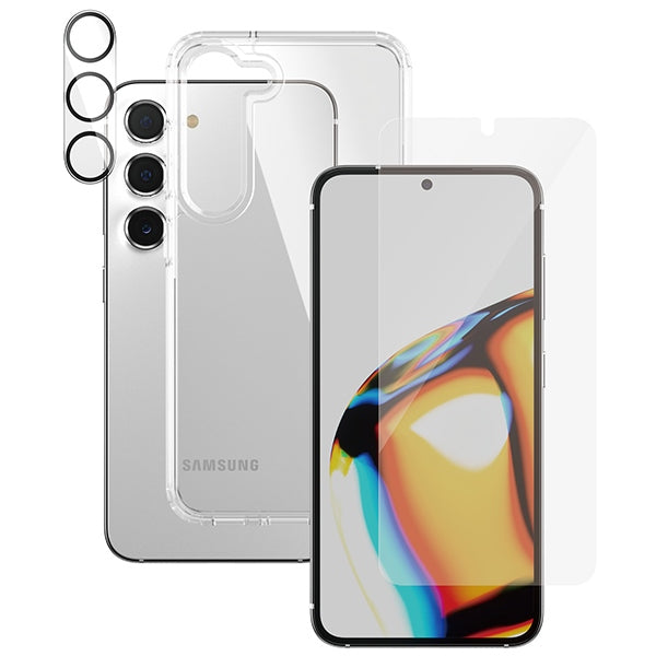 PanzerGlass 3in1 caurspīdīgs maciņš + plēve + kameras aizsargs priekš Samsung Galaxy S23 