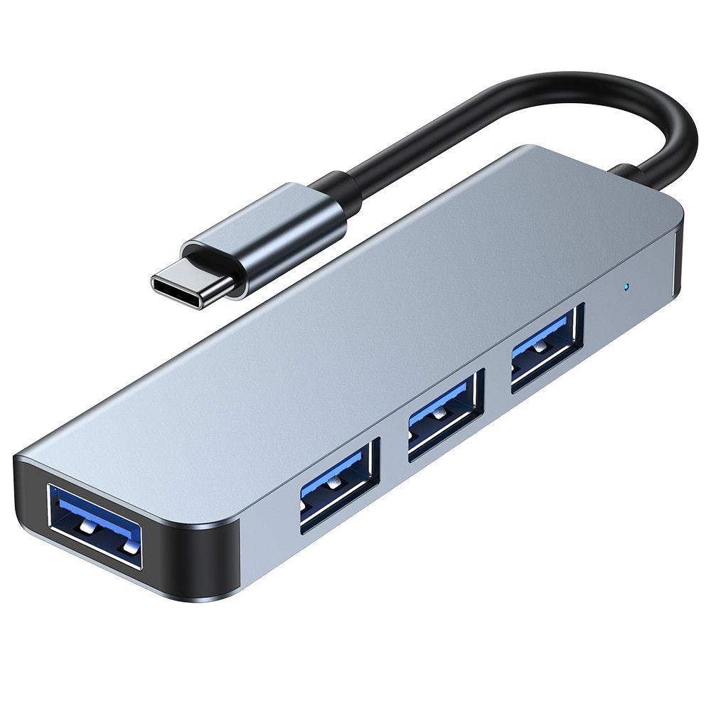 Centrmezgls Tech-Protect V1 4in1 USB-C - 3x USB-A 2.0 / USB-A 3.0 - pelēks