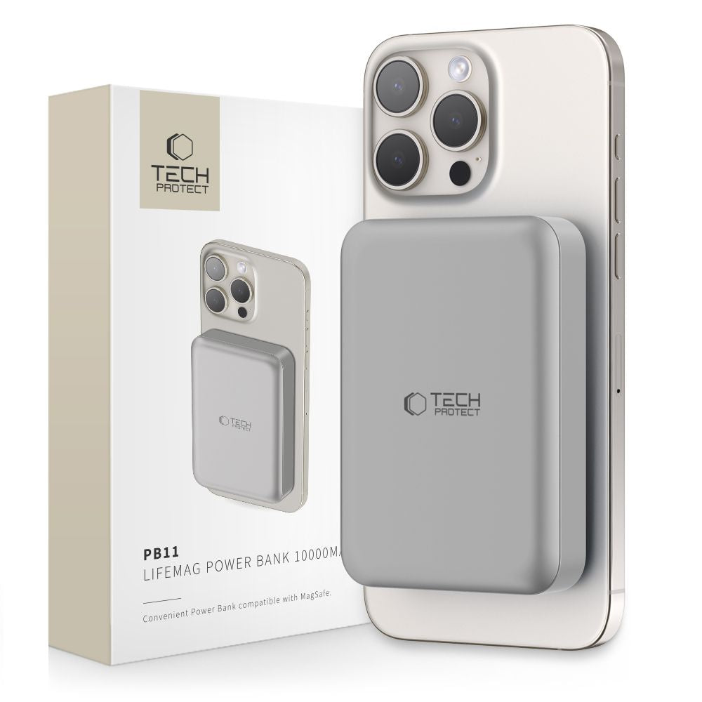 Powerbank Tech-Protect PB11 LifeMag MagSafe 10000 mAh - titāna