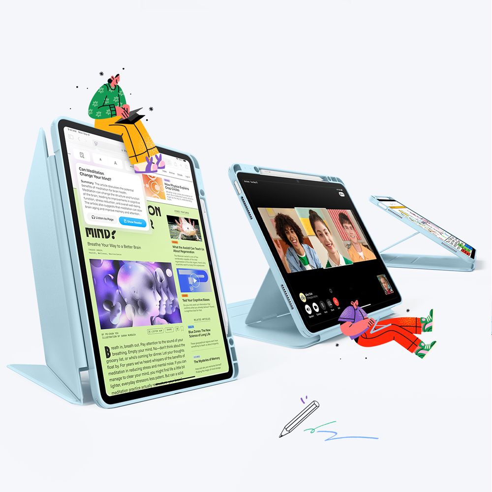 ESR Flip Hybrid Case for iPad Air 13" 1 / 2 - Blue