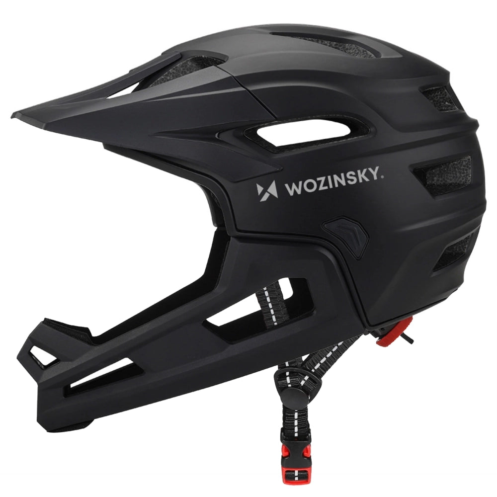Wozinsky full-face bicycle helmet with removable visor, lightweight, L - black