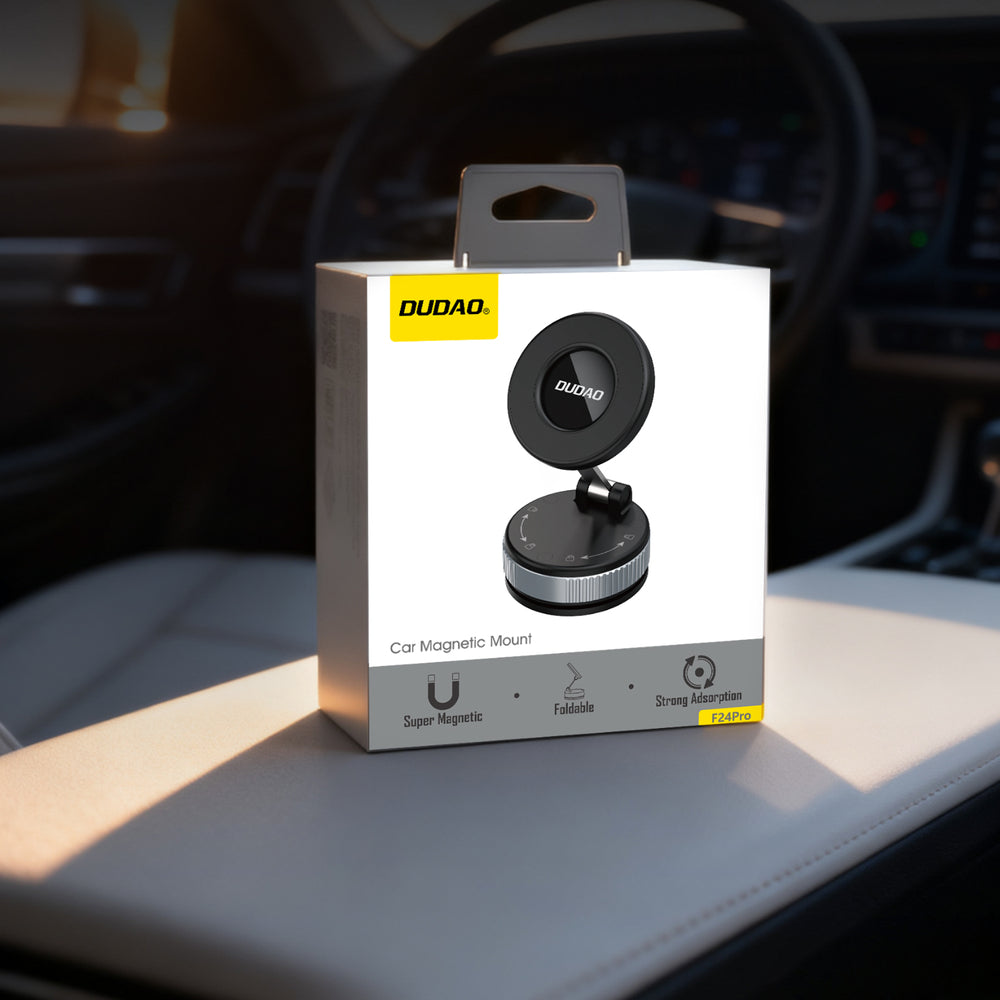 Dudao F24PRO MagSafe Compatible Car Holder with Suction Cup for Windshield or Dashboard - Black