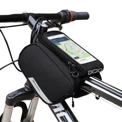 Wozinsky frame bike bag + detachable phone cover up to 6.5 "1.5l black (WBB7BK)